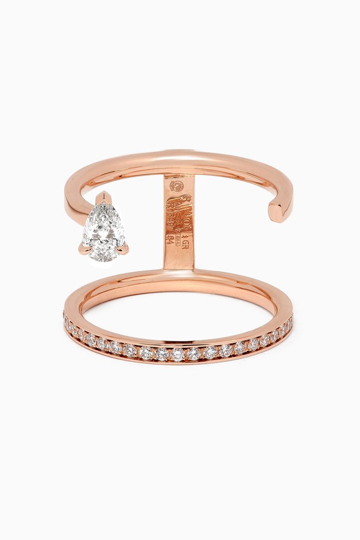 Serti Sur Vide Diamond Ring in 18kt Rose Gold, Pink
