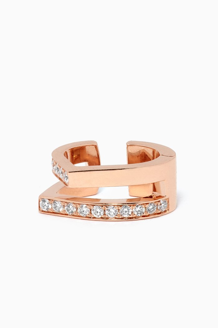 

Antifer Diamond Pavé Single Ear Cuff in 18kt Rose Gold, Pink