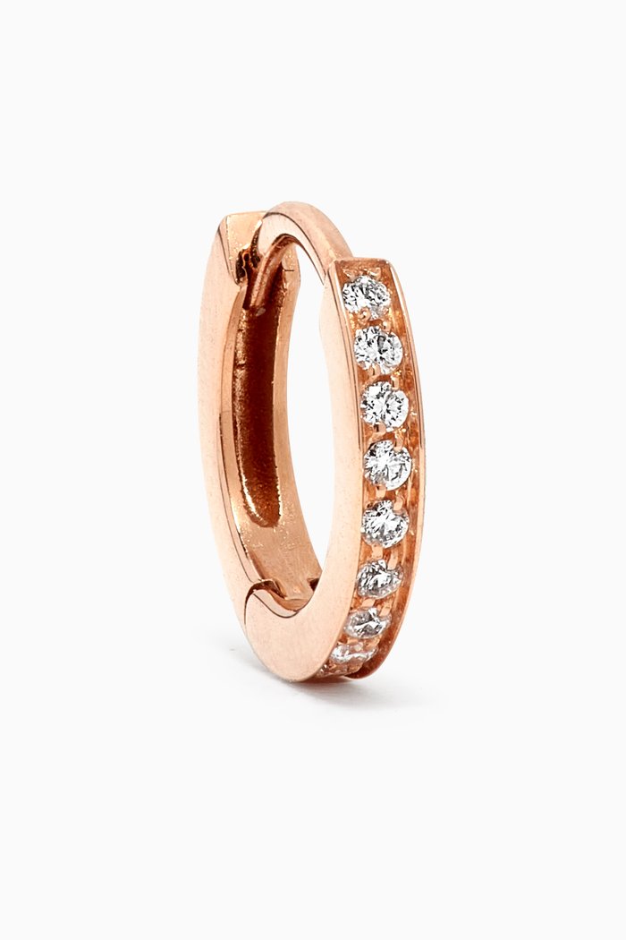 

Berbere Diamond Single Hoop Earring in 18kt Rose Gold, Pink