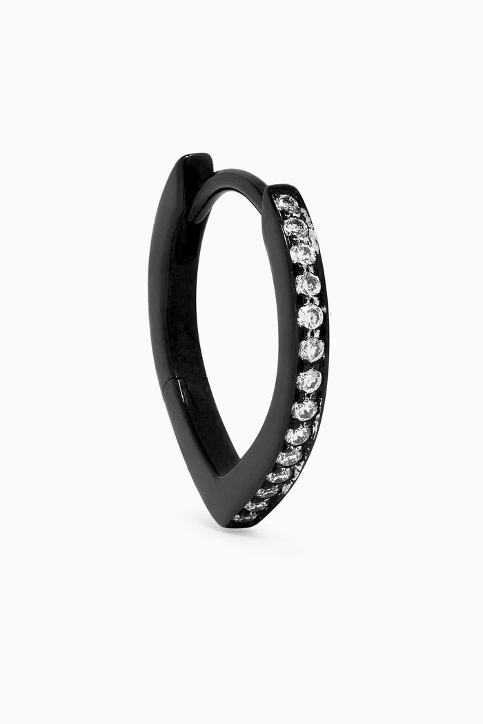 

Antifer Diamond Single Hoop Earring in 18kt Black-wash Gold