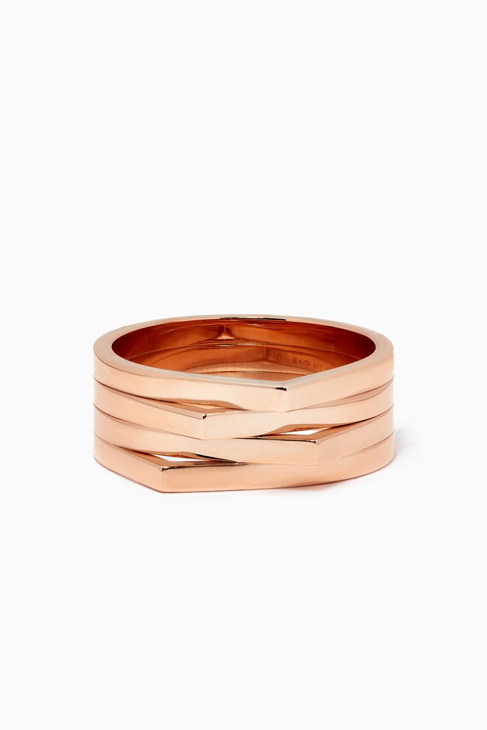 

Antifer Layered Ring in 18k Rose Gold, Pink