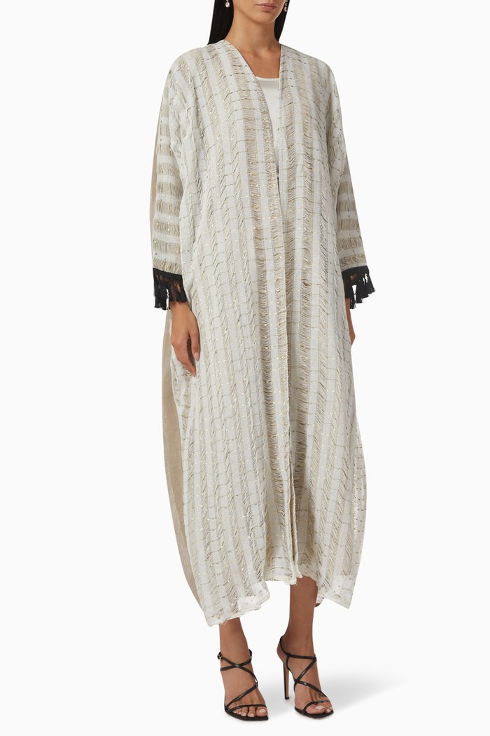 

Ruffle Formal Abaya, Neutral