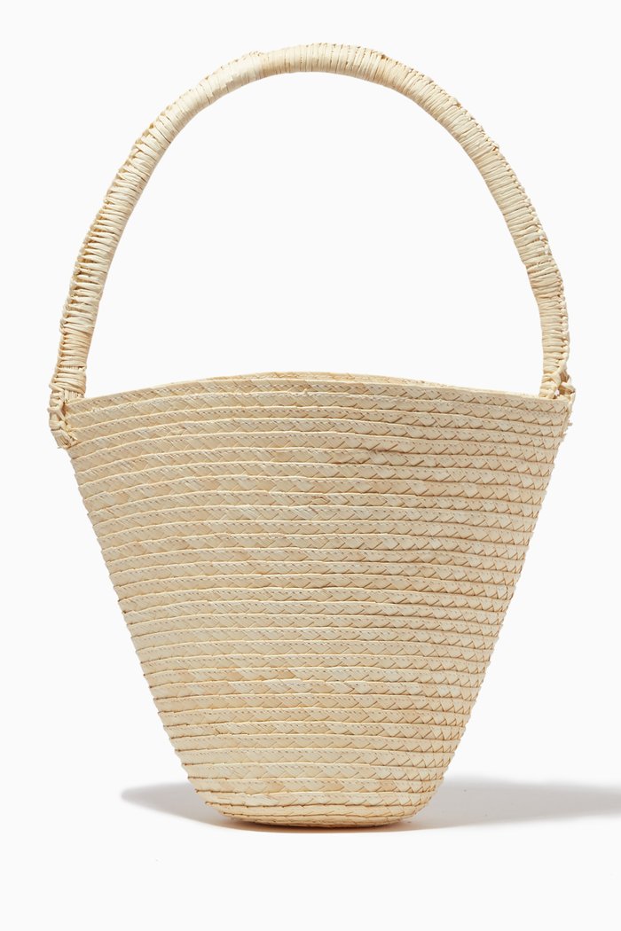 

Santa Ana Bucket Bag in Toquilla Straw, White