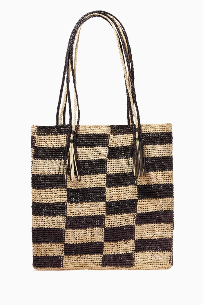 

Laguna Tote Bag in Toquilla Straw, Black