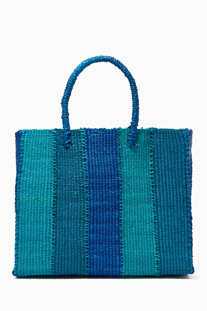 

Small Murano Tote Bag in Toquilla Straw, Blue