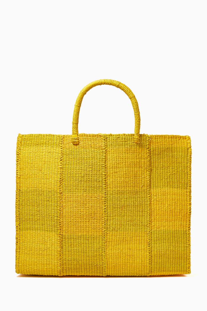 

Medium Ponza Tote Bag in Toquilla Straw, Yellow