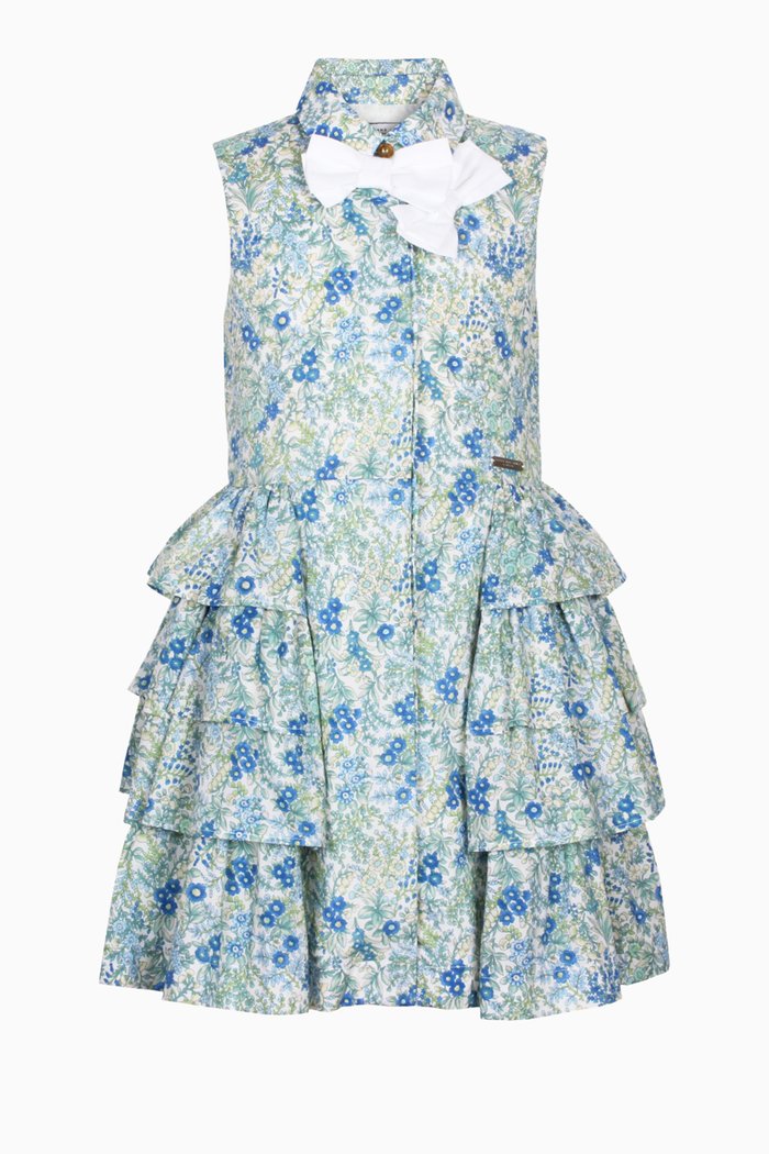 Roma Dress in Cotton, Green
