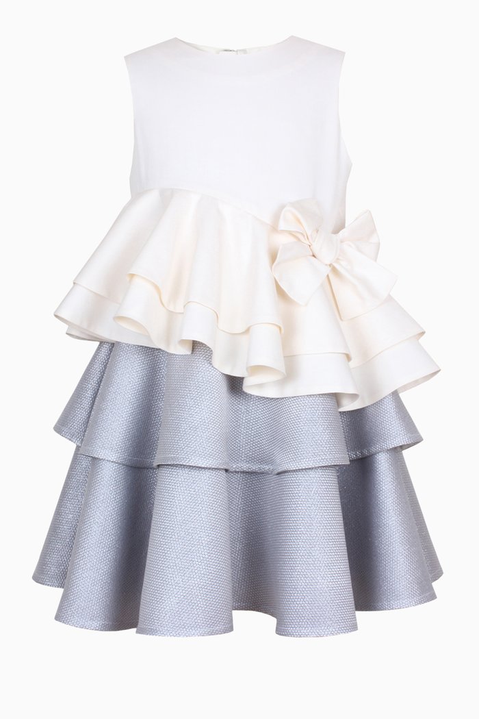 

Wren Dress in Jacquard, Blue