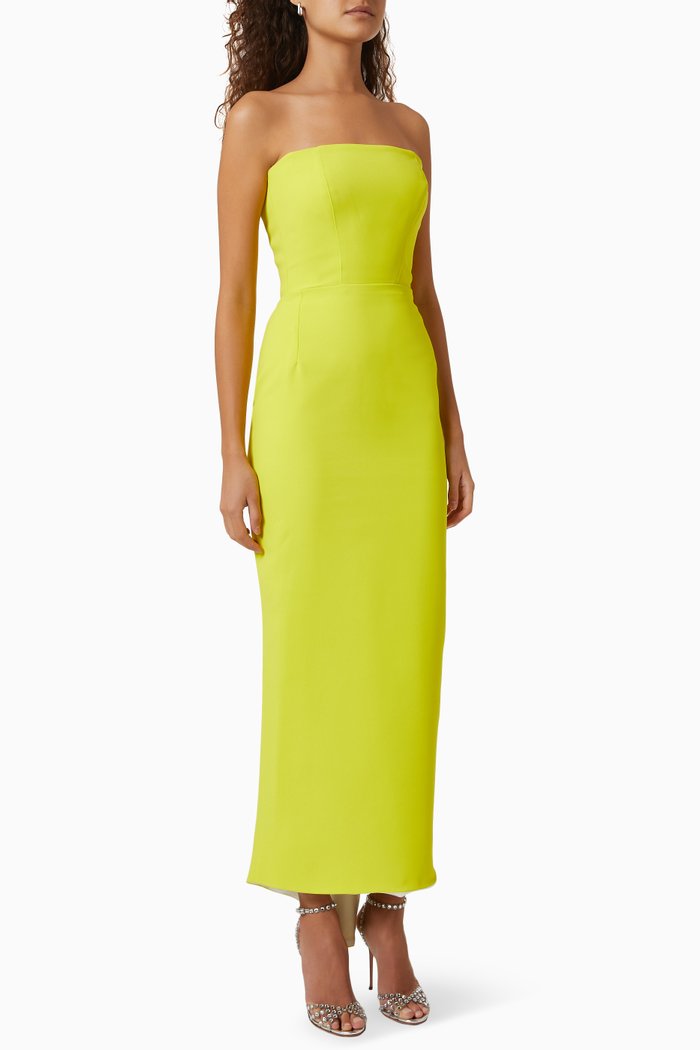 

Forte Gown in Metallised Crepe, Yellow