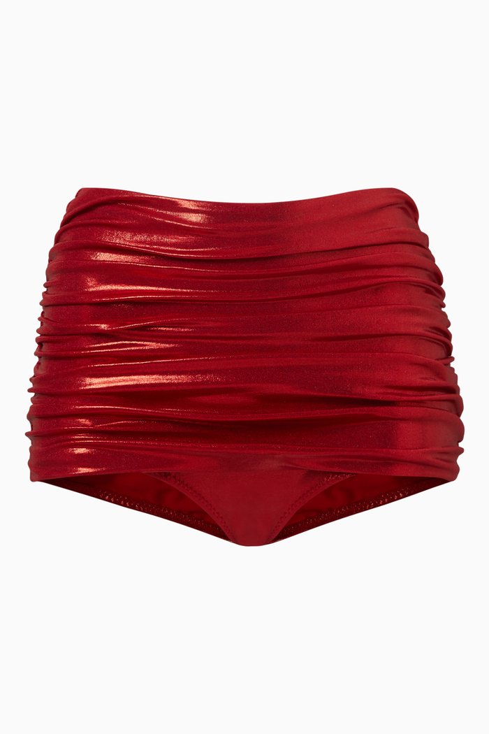 

Bill High-waist Bikini Bottoms, Red