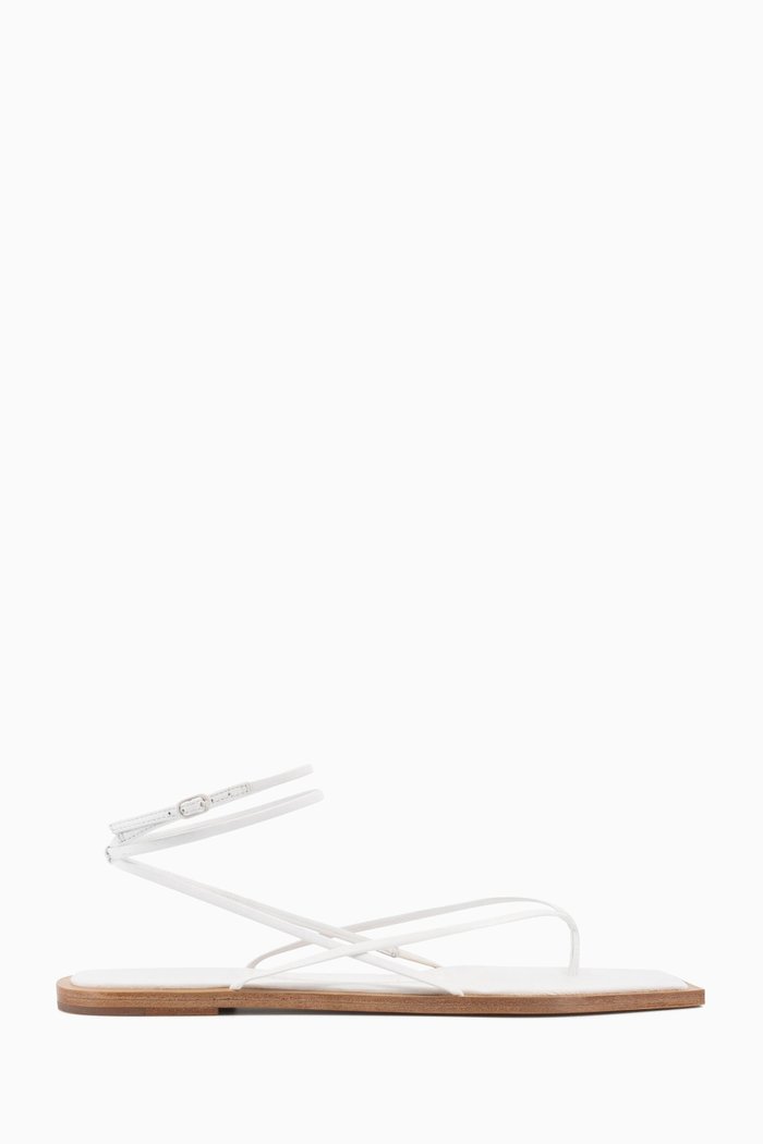 

Slingshot Thong Flat Sandals in Nappa, White