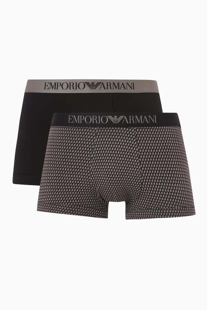 Logo-band Briefs in Stretch-cotton, Set of 2, Black