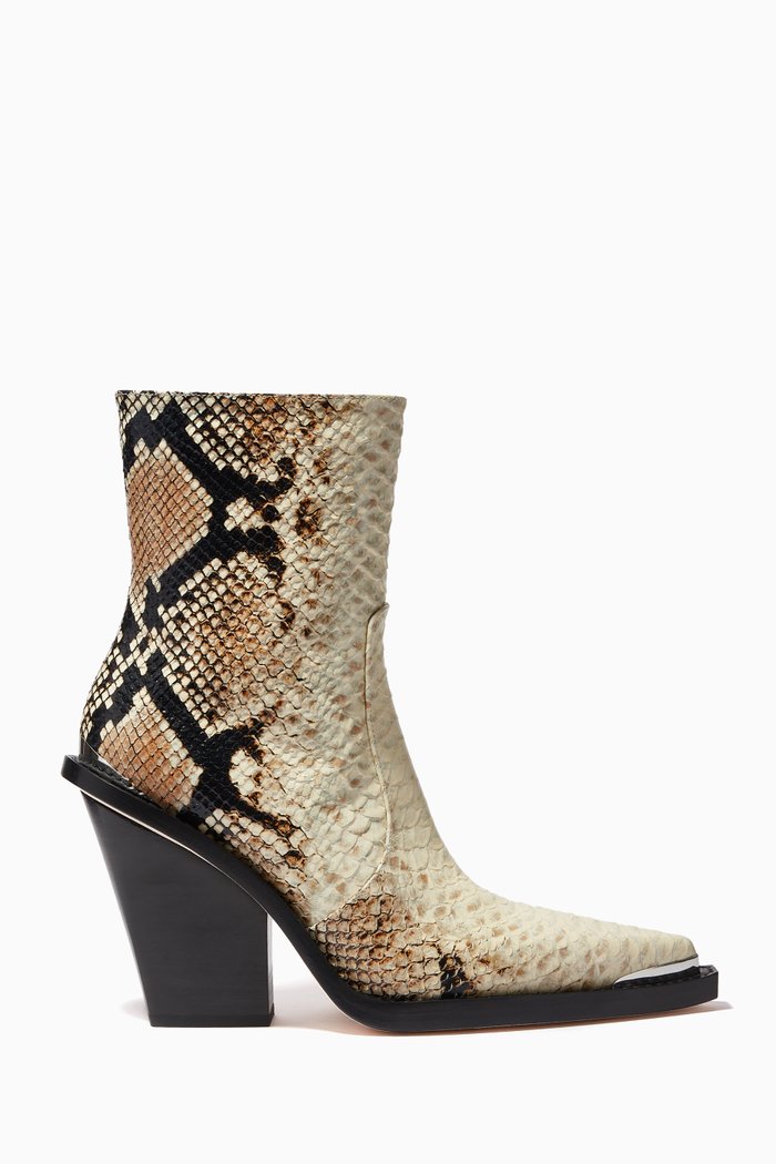 

Rodeo 100 Ankle Boots in Python-printed Leather, Neutral