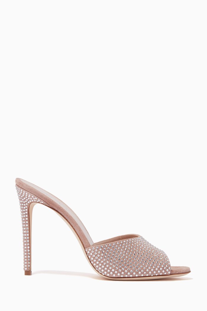 

Holly 105 Crystal Mules in Suede, Neutral
