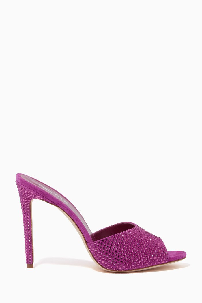 

Holly Crystal Mules in Suede, Pink