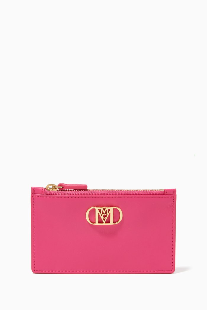Mode Travia Zip Card Case in Spanish Leather, Purple