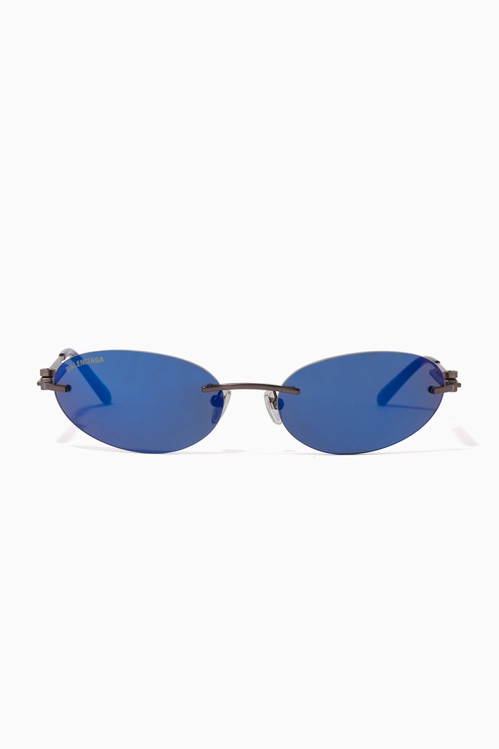 

Oval Sunglasses in Metal, Blue