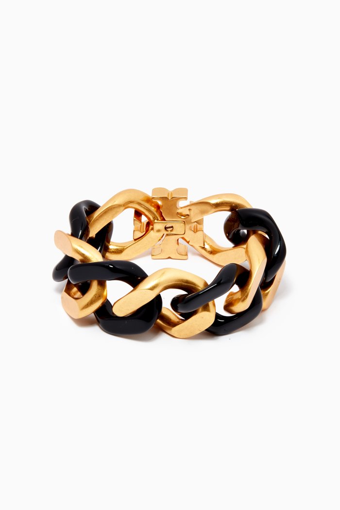 

Roxanne Statement Bracelet in 18kt Gold-plated Brass & Resin, Multicolour