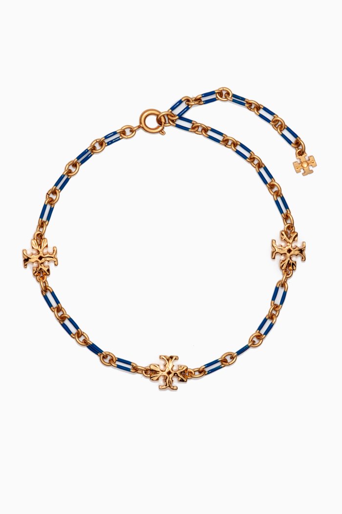 

Roxanne Chain Bracelet in 18kt Gold-plated Brass, Blue