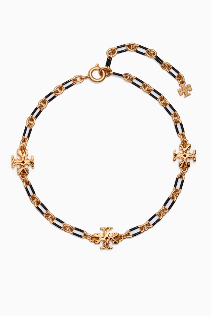 

Roxanne Chain Bracelet in 18kt Gold-plated Brass, Black