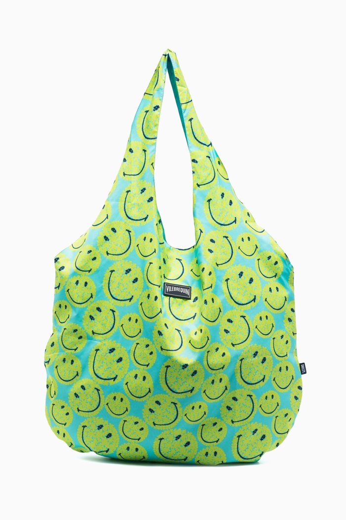 

x Smiley Badin Beach Bag in Recycled Nylon, Blue