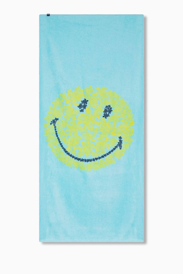 

x Smiley Turtles Beach Towel in Cotton, Blue