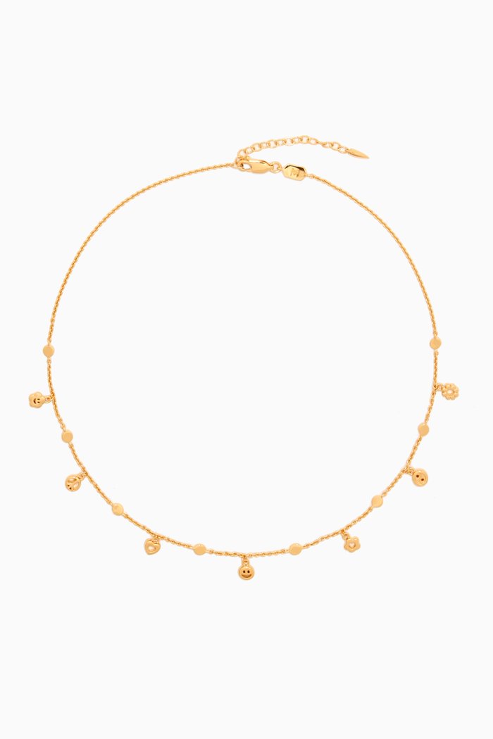 

Good Vibes Multi-charm Choker in 18kt Gold-plated Vermeil