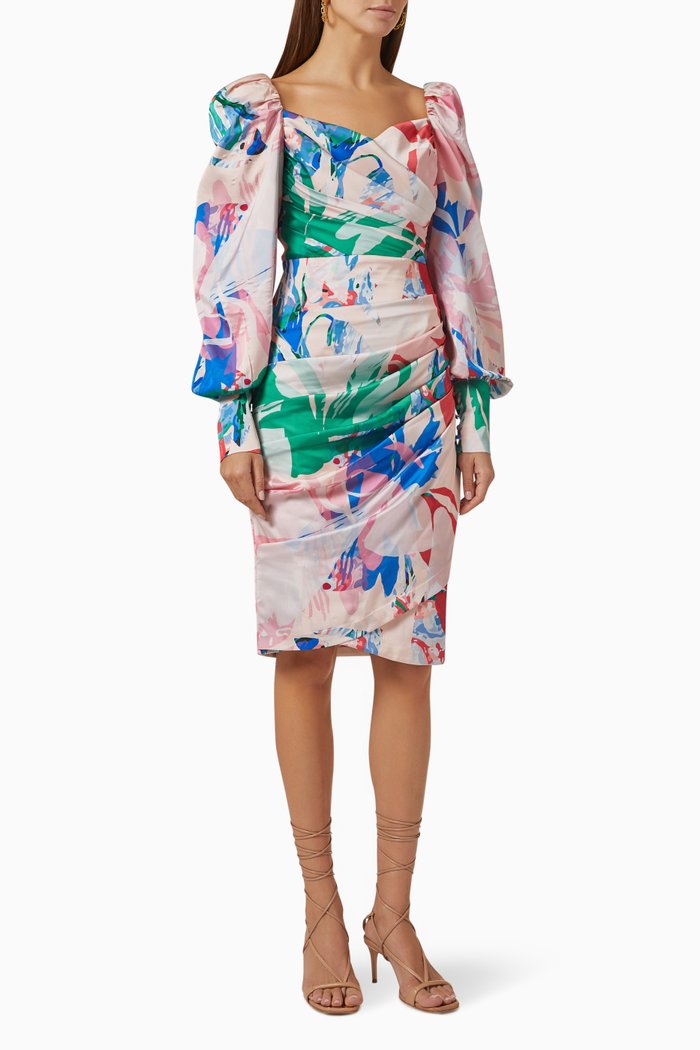 

Draped Dress in Satin, Multicolour