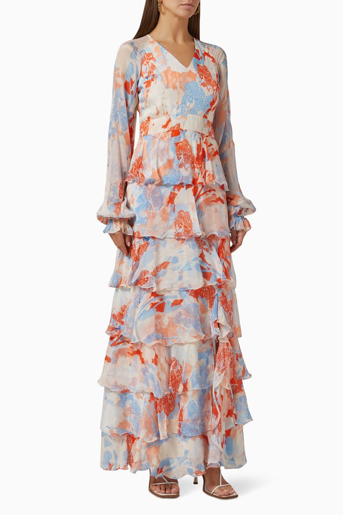 

Ruffled Dress in Cotton, Multicolour
