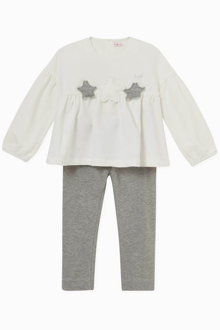 

Star Detail Top and Leggings, Set of Two, Grey