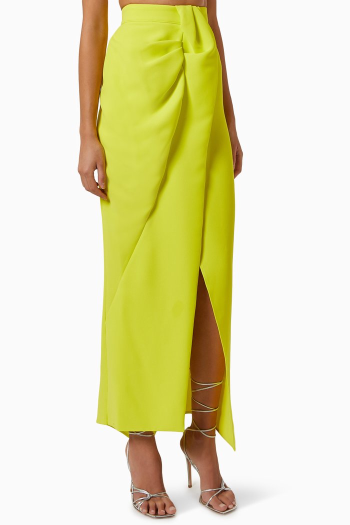 

Filmic Skirt in Bonded Crepe, Yellow