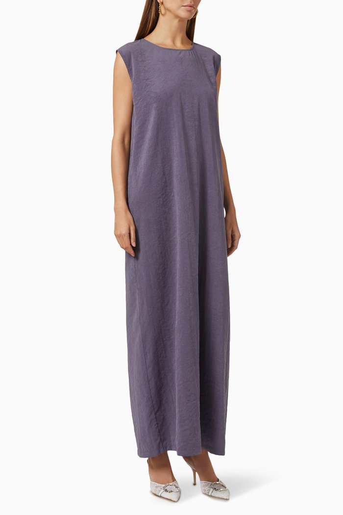 

Sleeveless Maxi Dress in Suede, Neutral