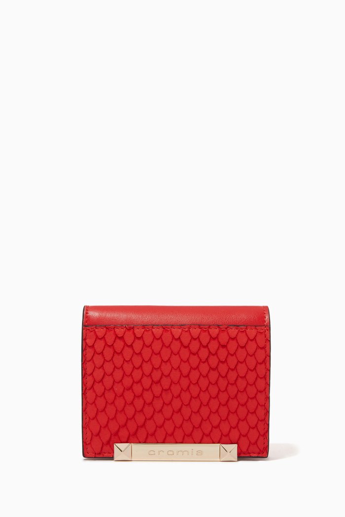 

Bi-fold Wallet in Calfskin, Red