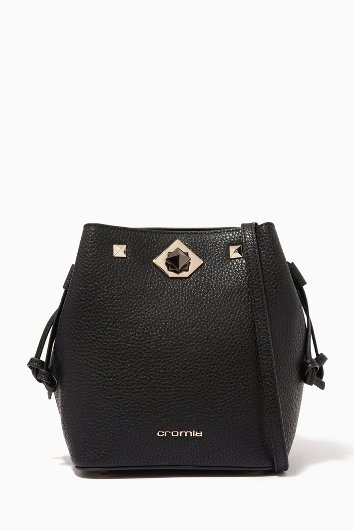 

Mina 2012 Shoulder Bag in Deer-print Calfskin, Black