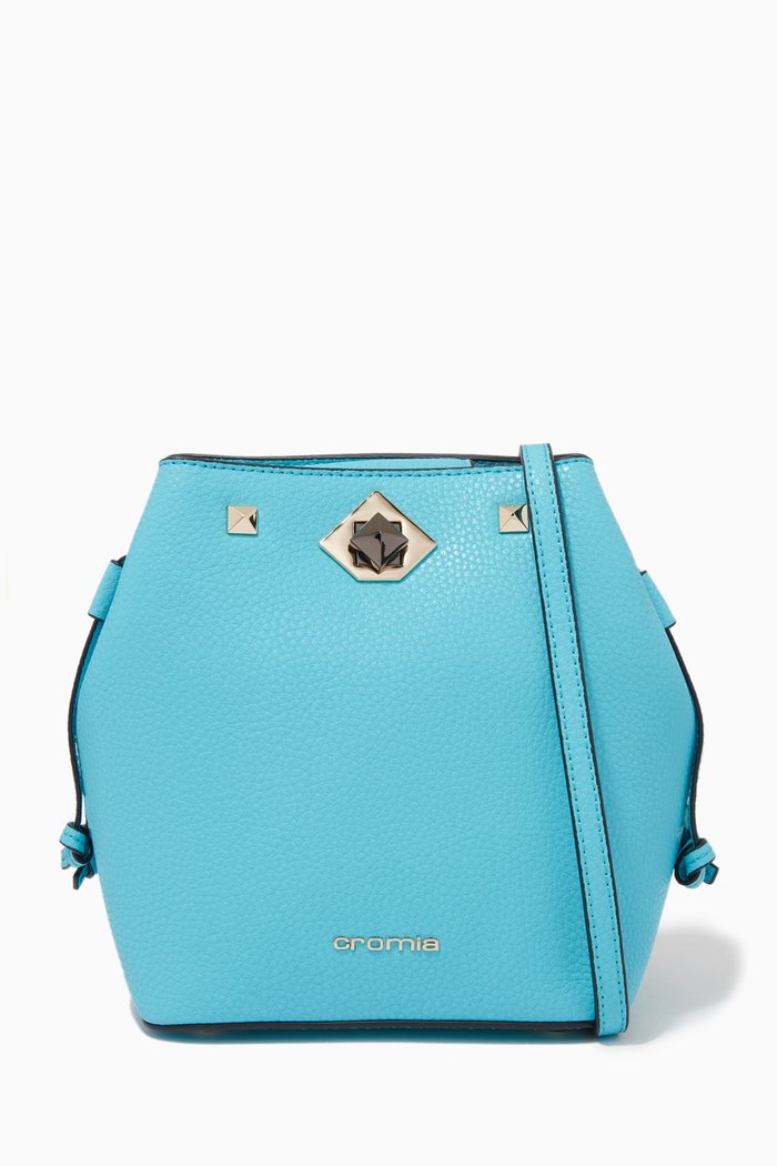 

Mina 2012 Shoulder Bag in Deer-print Calfskin, Blue