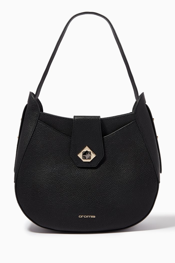 

Mina 2012 Handbag in Deer-print Calfskin, Black
