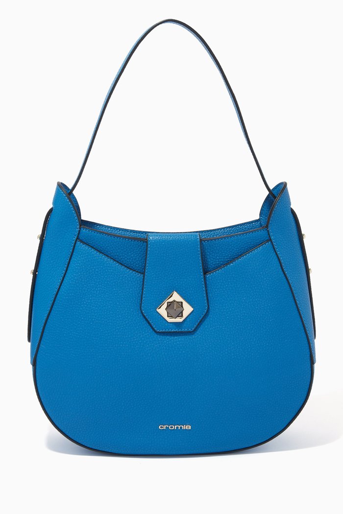 

Mina 2012 Handbag in Deer-print Calfskin, Blue