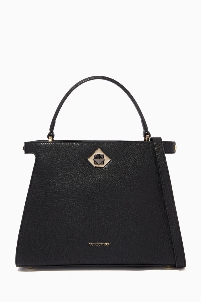 

Mina 2012 Handbag in Deer-print Calfskin, Black