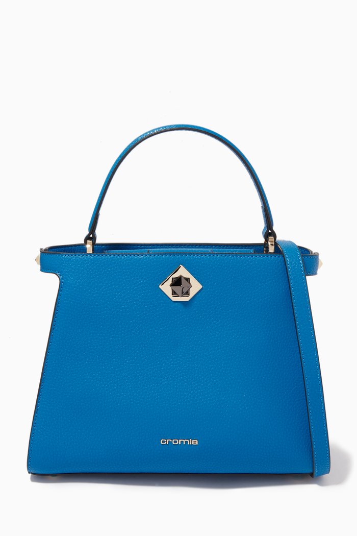

Mina 2012 Handbag in Deer-print Calfskin, Blue