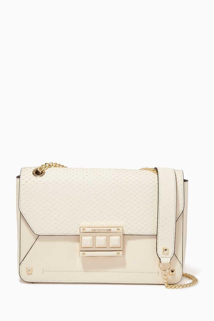 

Mina 2012 Handbag in Python-print Calfskin, Neutral