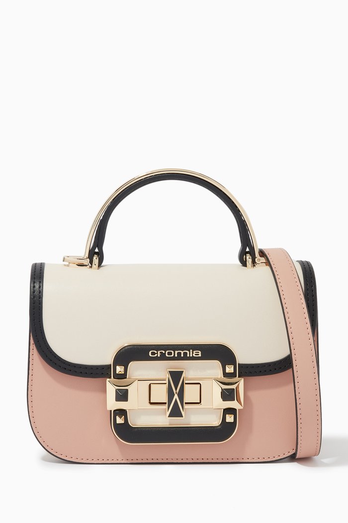

Handbag in Deer-print Calfskin, Neutral