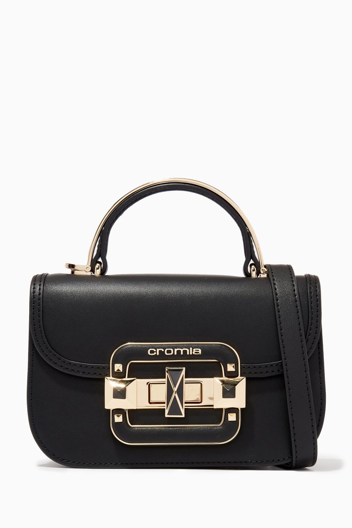 

Handbag in Deer-print Calfskin, Black