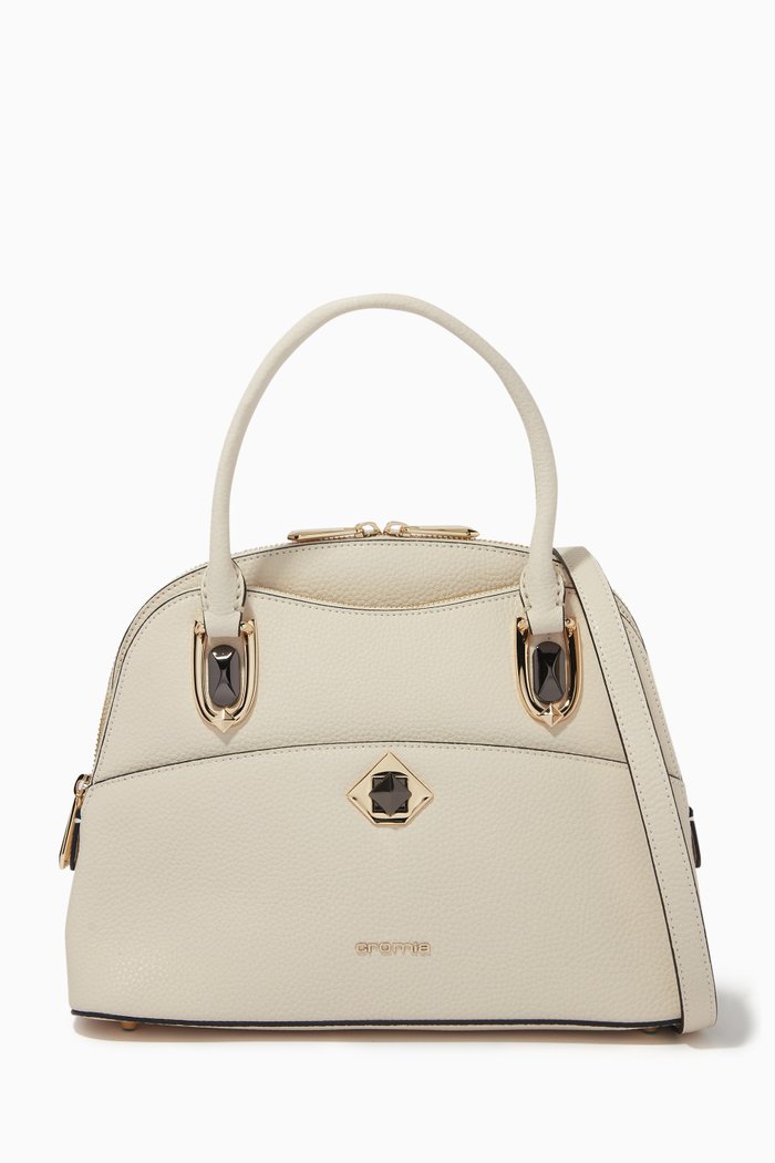 

Handbag in Deer-print Calfskin, Neutral