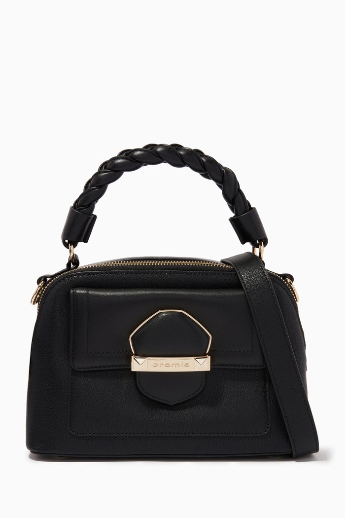 

Escape Handbag in Micrograin Calfskin, Black