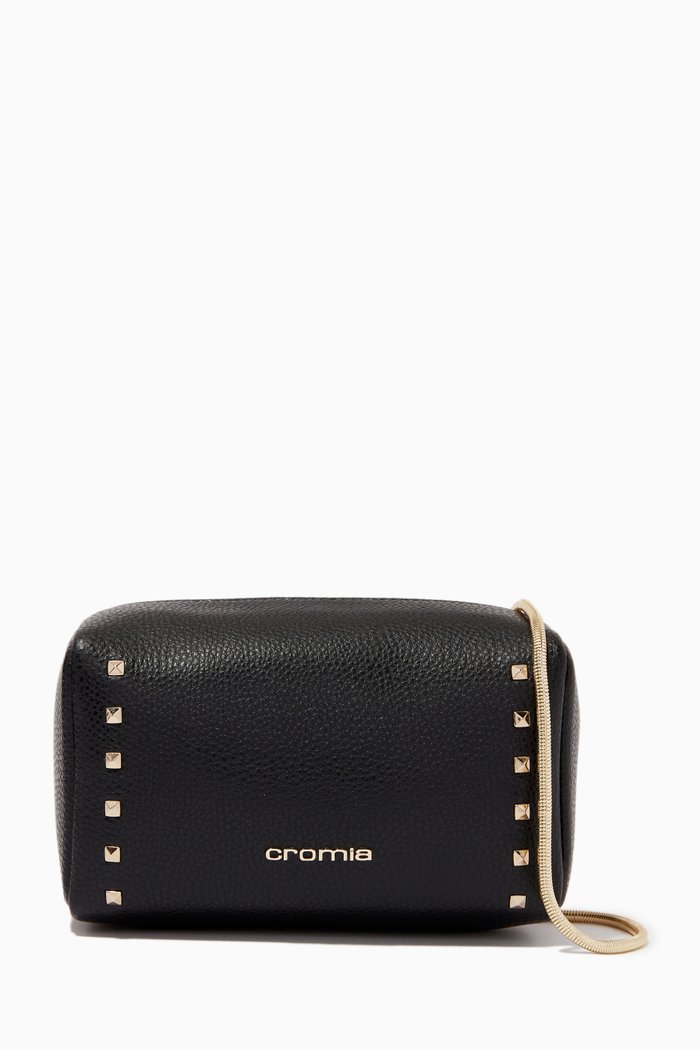 

Mini Pouch Bag in Micrograin Calfskin, Black