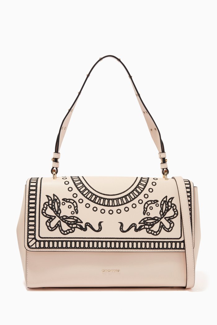

Shoulder Handbag in Calfskin, Neutral