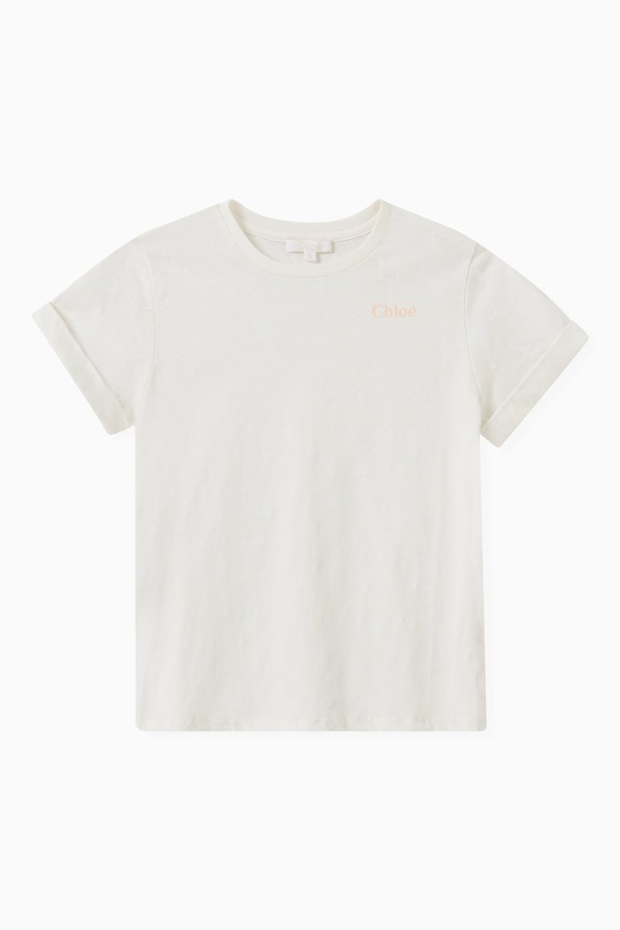 

Logo T-shirt in Marble-print Cotton, Neutral