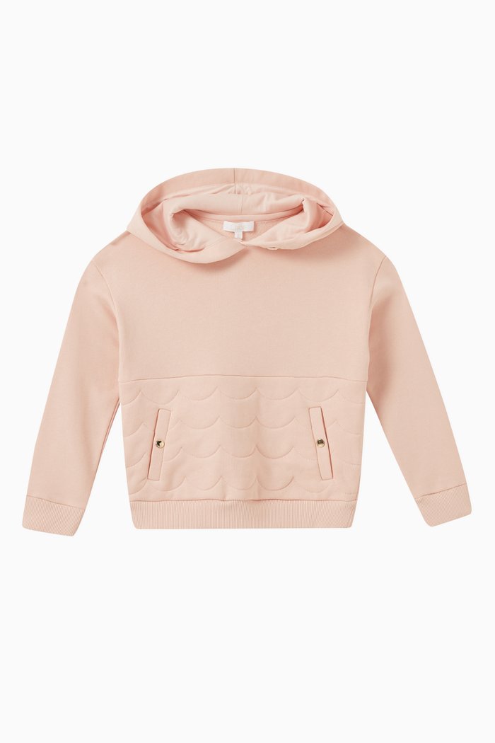 

Scallop Hoodie in Cotton, Pink