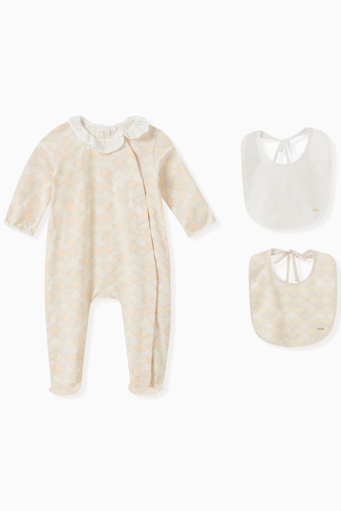 

Pyjama & Bib, Set of Three, Pink