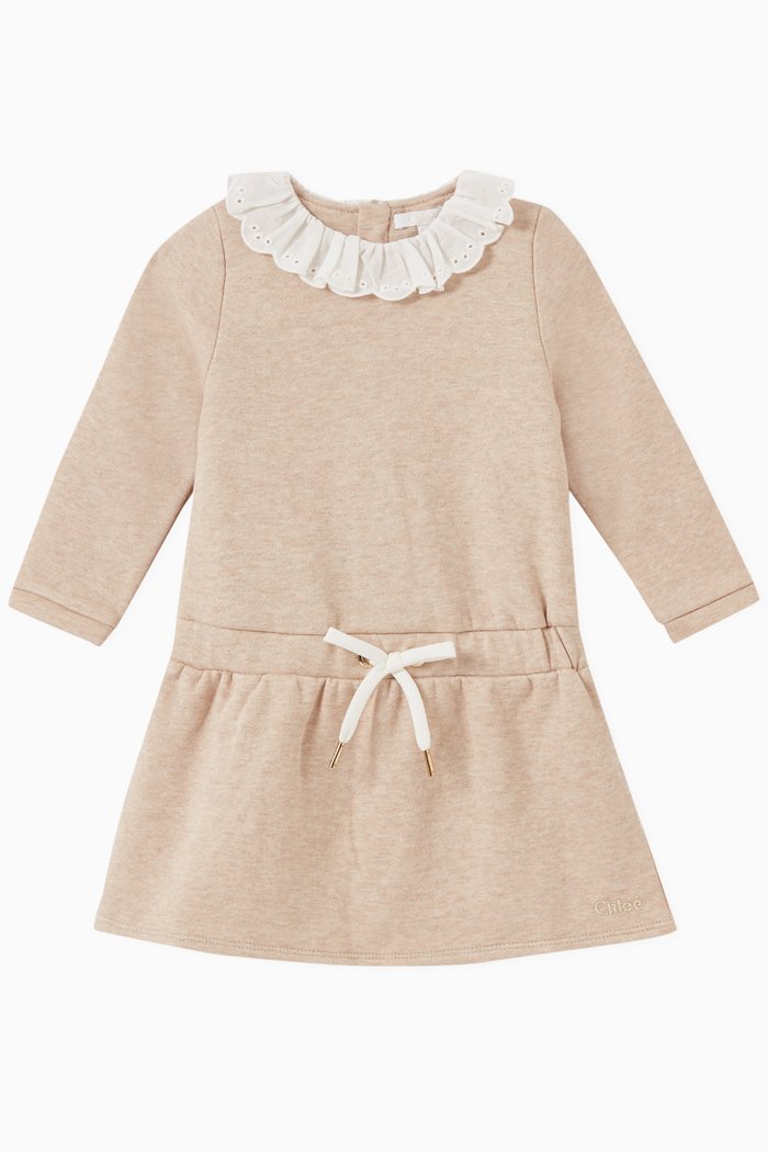 

Percale Collar Dress in Cotton, Neutral